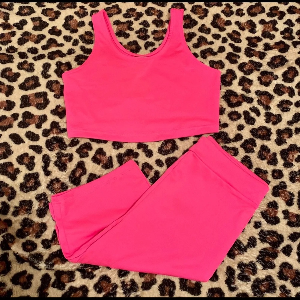 ✨SOLD New Neon Hot Pink NWT Two Piece Set